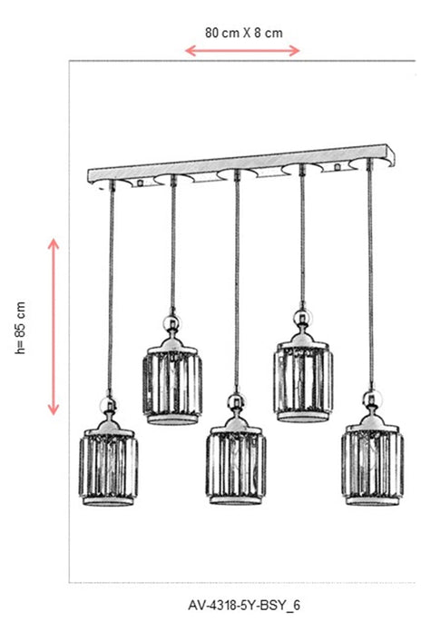 Lustra moderna Avonni 4318, Negru, E27 - AsiHome