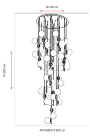 Lustra moderna Avonni Negru , 57XE27, AV-4328-57T-BSY - AsiHome