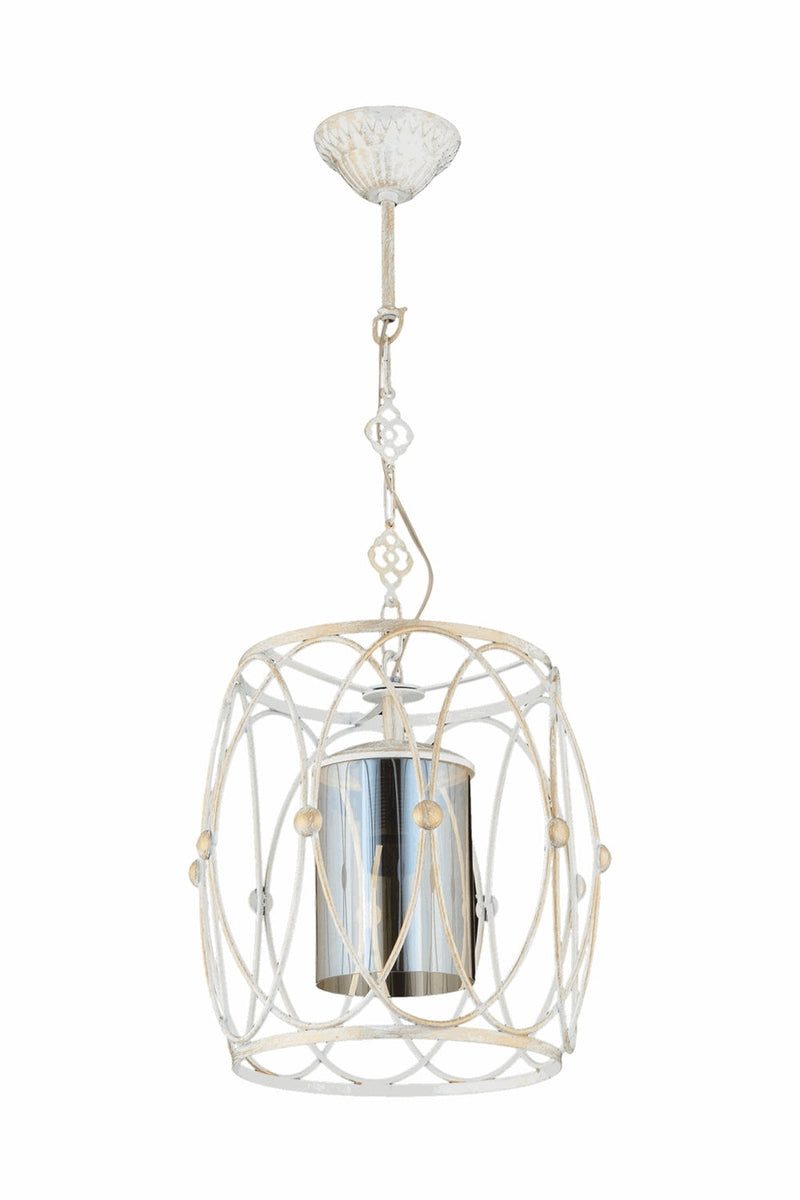 Lustra moderna Avonni Alb patinat, 1XE27, AV-65074-BBY - AsiHome