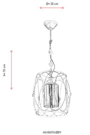 Lustra moderna Avonni Alb patinat, 1XE27, AV-65074-BBY - AsiHome