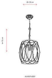 Lustra moderna Avonni Negru/Antic, 1XE27, AV-65074-BSY - AsiHome