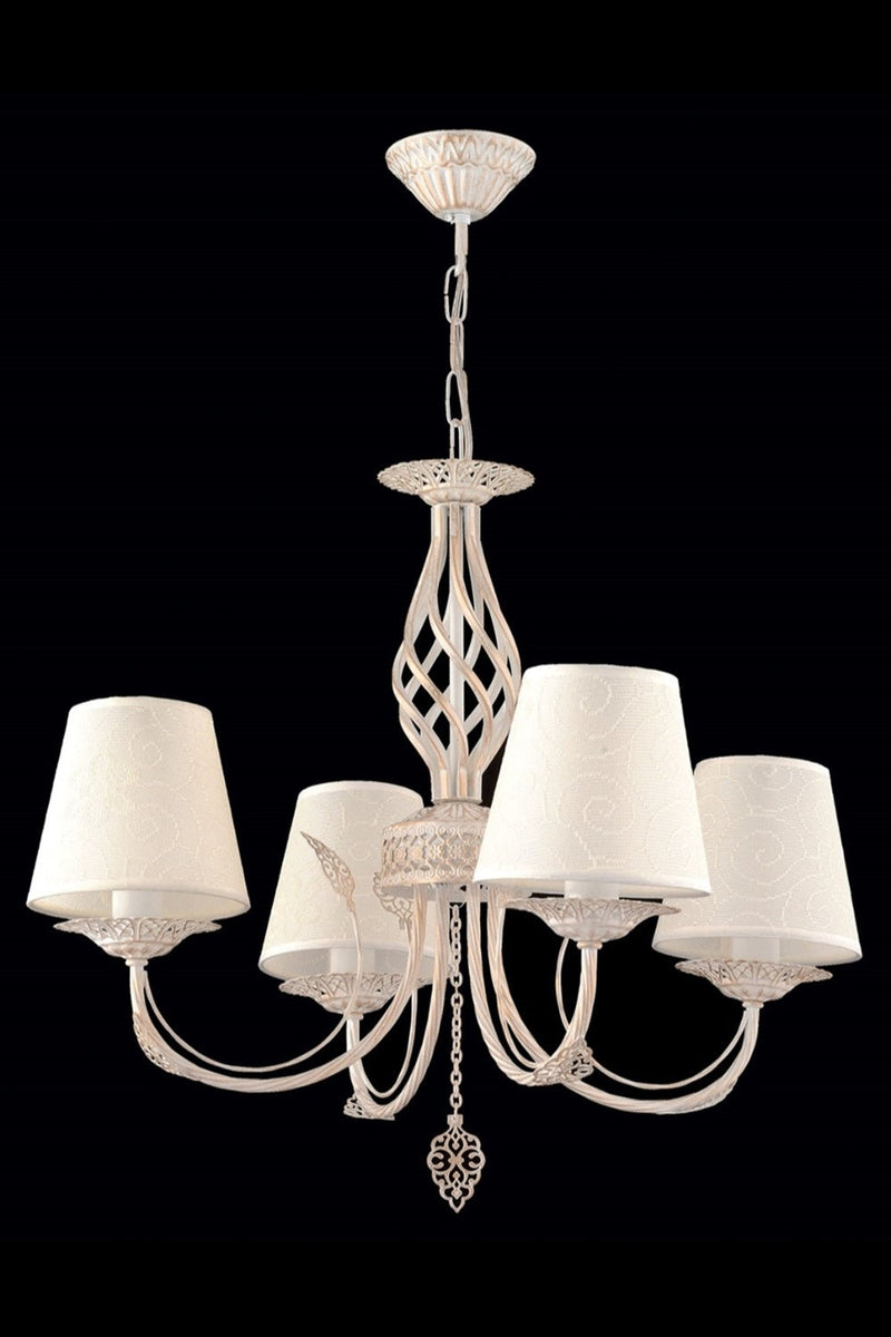 Lustra clasica Avonni Alb patinat, 5XE14, AV-65112-4F - AsiHome