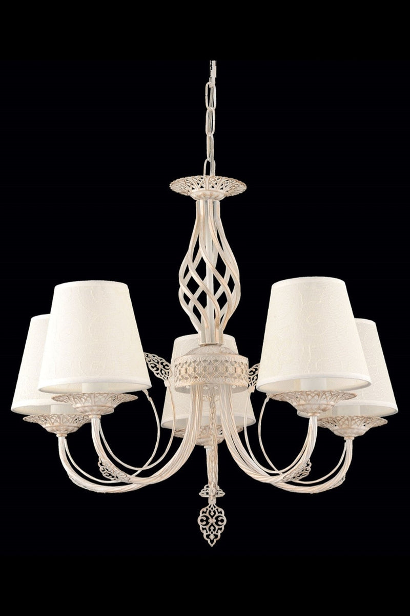 Lustra clasica Avonni Alb patinat, 5XE14, AV-65112-5F - AsiHome