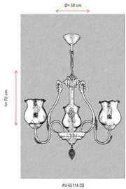 Lustra clasica Avonni 65114, Crem patinat, E27 - AsiHome
