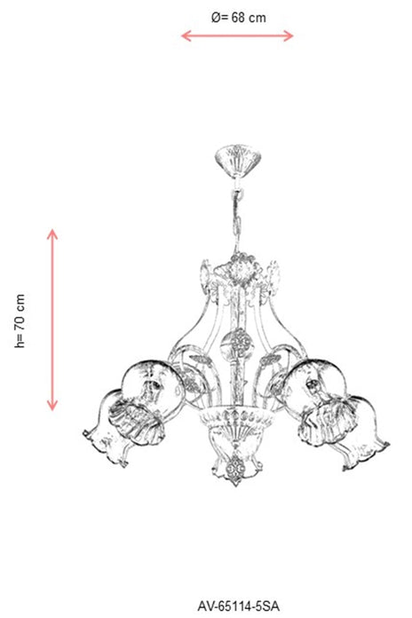 Lustra clasica Avonni 65114, Crem patinat, E27 - AsiHome