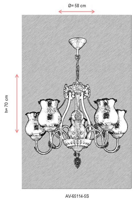 Lustra clasica Avonni 65114, Crem patinat, E27 - AsiHome