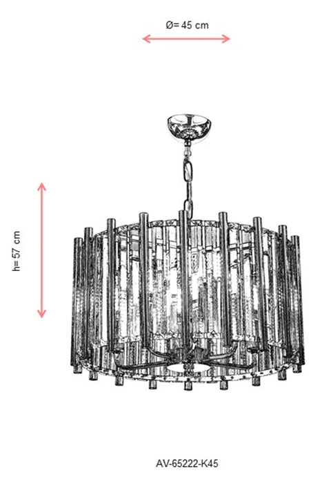 Lustra moderna Avonni Crom , 6XE14, AV-65222-K45 - AsiHome