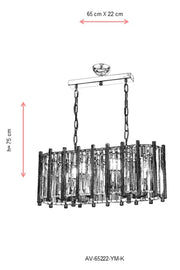 Lustra moderna Avonni Crom , 6XE14, AV-65222-YM-K - AsiHome