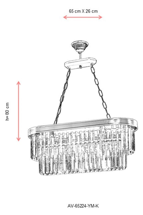 Lustra moderna Avonni Crom , 7XE14, AV-65224-YM-K - AsiHome