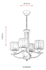 Lustra moderna Avonni Antic, 4XE27, AV-65226-4E - AsiHome
