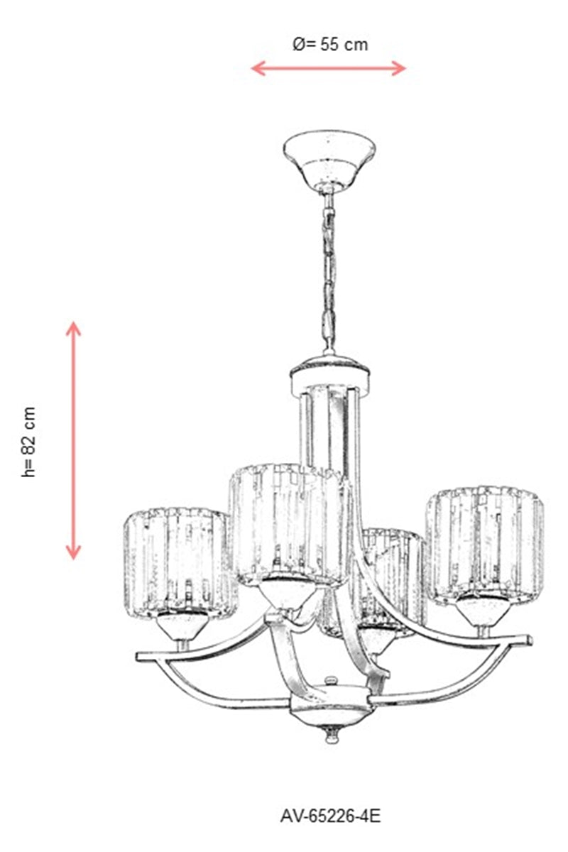 Lustra moderna Avonni Antic, 4XE27, AV-65226-4E - AsiHome