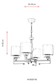 Lustra moderna Avonni Antic, 4XE27, AV-65227-4E - AsiHome