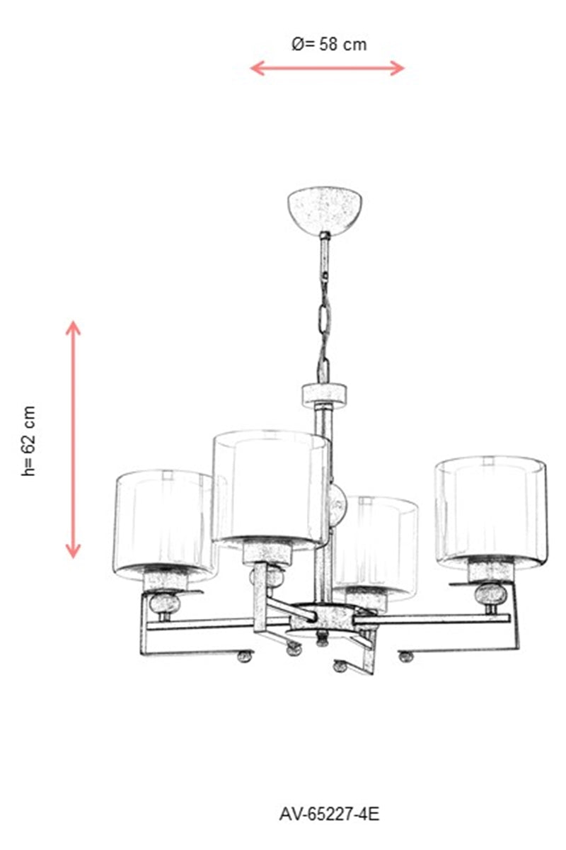 Lustra moderna Avonni Antic, 4XE27, AV-65227-4E - AsiHome