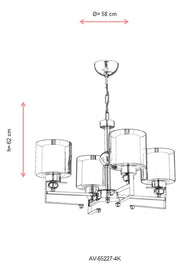 Lustra moderna Avonni Crom , 4XE27, AV-65227-4K - AsiHome
