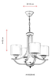 Lustra moderna Avonni Antic, 4XE27, AV-65228-4E - AsiHome