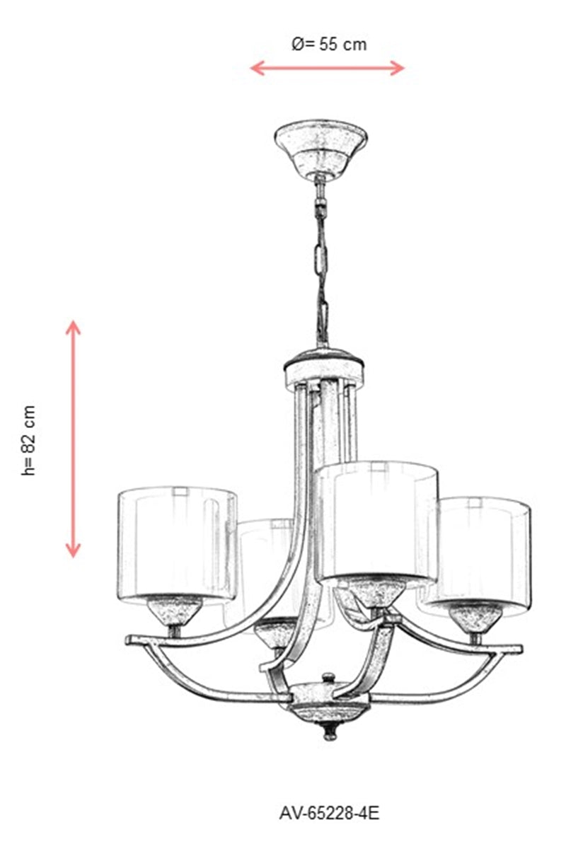Lustra moderna Avonni Antic, 4XE27, AV-65228-4E - AsiHome