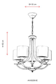 Lustra moderna Avonni Antic, 5XE27, AV-65228-5E - AsiHome