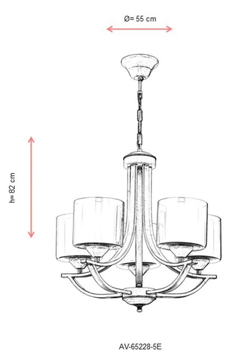 Lustra moderna Avonni Antic, 5XE27, AV-65228-5E - AsiHome