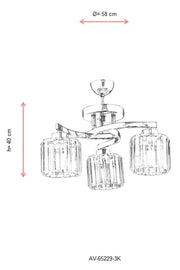 Lustra moderna Avonni Crom , 3XE27, AV-65229-3K - AsiHome
