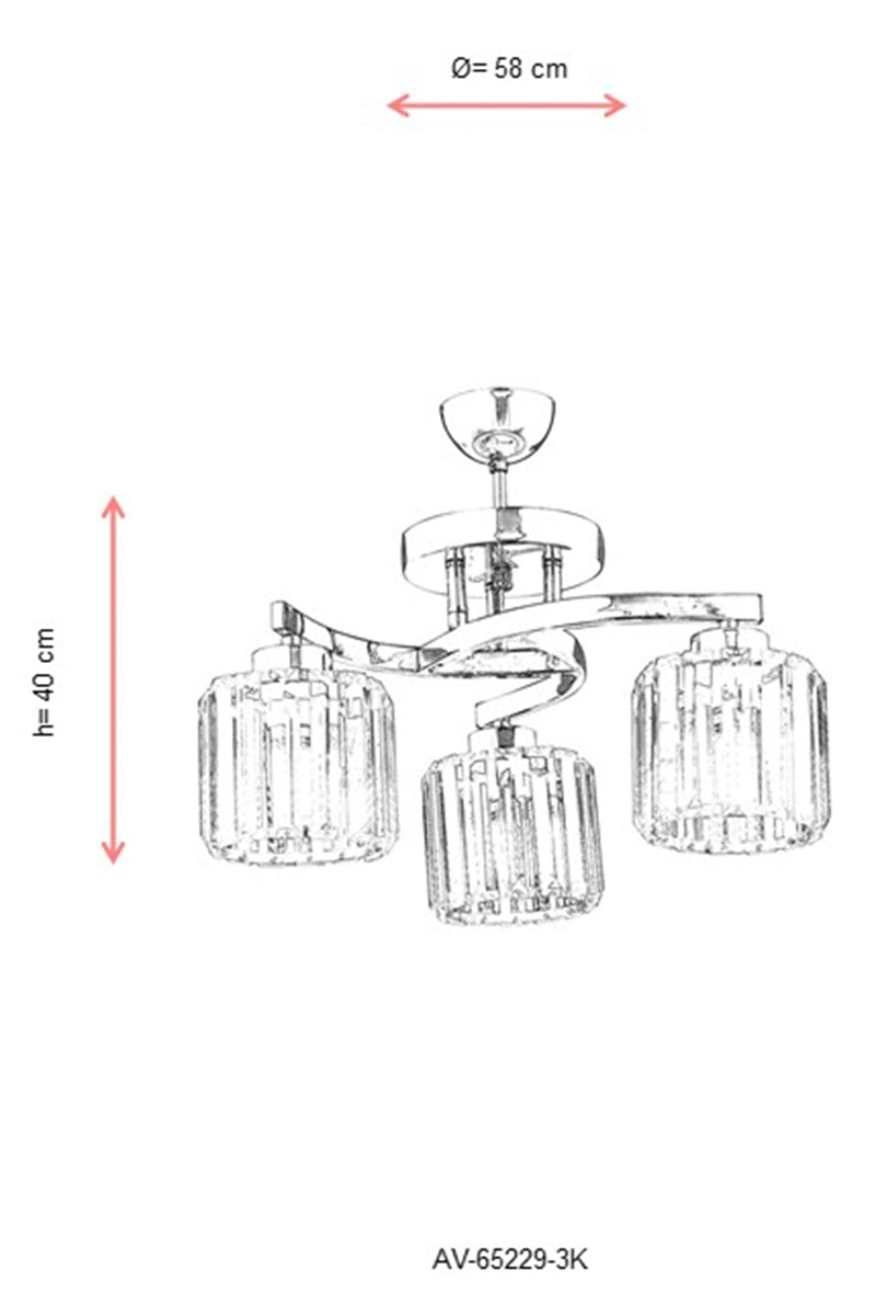 Lustra moderna Avonni Crom , 3XE27, AV-65229-3K - AsiHome