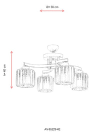 Lustra moderna Avonni Antic, 4XE27, AV-65229-4E - AsiHome