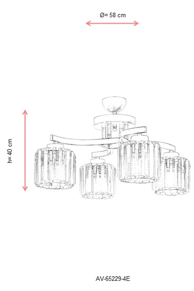 Lustra moderna Avonni Antic, 4XE27, AV-65229-4E - AsiHome