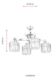 Lustra moderna Avonni Crom , 4XE27, AV-65229-4K - AsiHome