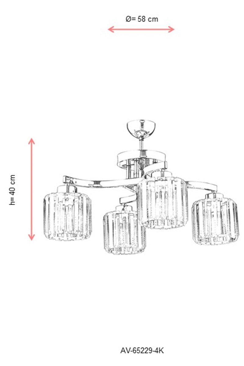 Lustra moderna Avonni Crom , 4XE27, AV-65229-4K - AsiHome