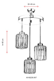 Lustra moderna Avonni Crom , 3XE27, AV-65230-3KT - AsiHome