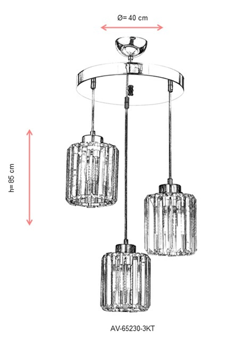 Lustra moderna Avonni Crom , 3XE27, AV-65230-3KT - AsiHome