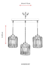 Lustra moderna Avonni Crom , 3XE27, AV-65230-3KY - AsiHome