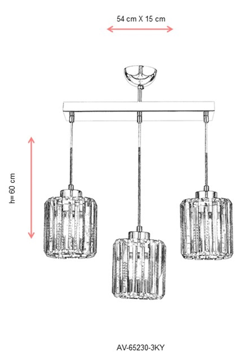 Lustra moderna Avonni Crom , 3XE27, AV-65230-3KY - AsiHome