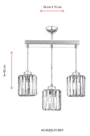 Lustra moderna Avonni Negru , 3XE27, AV-65230-3Y-BSY - AsiHome