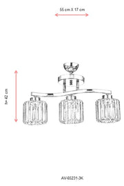 Lustra moderna Avonni Crom , 3XE27, AV-65231-3K - AsiHome