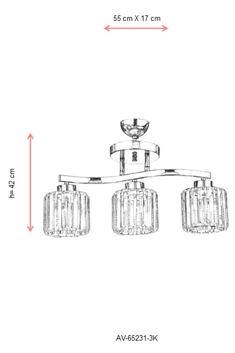 Lustra moderna Avonni Crom , 3XE27, AV-65231-3K - AsiHome