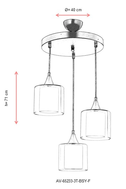 Lustra moderna Avonni Negru , 3XE27, AV-65233-3T-BSY-F - AsiHome