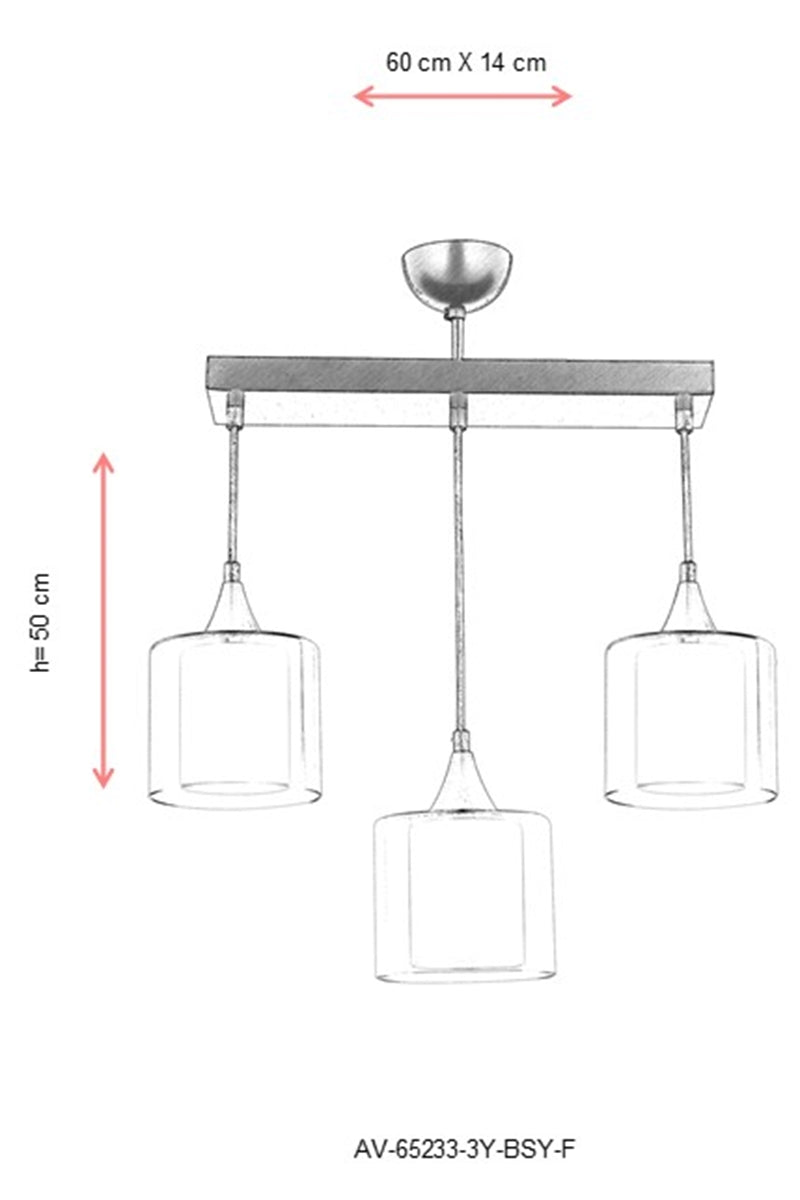 Lustra moderna Avonni Negru , 3XE27, AV-65233-3Y-BSY-F - AsiHome