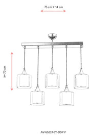 Lustra moderna Avonni Negru , 5XE27, AV-65233-5Y-BSY-F - AsiHome
