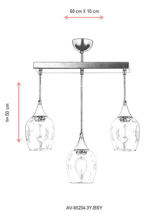 Lustra moderna Avonni Negru , 3XE27, AV-65234-3Y-BSY - AsiHome