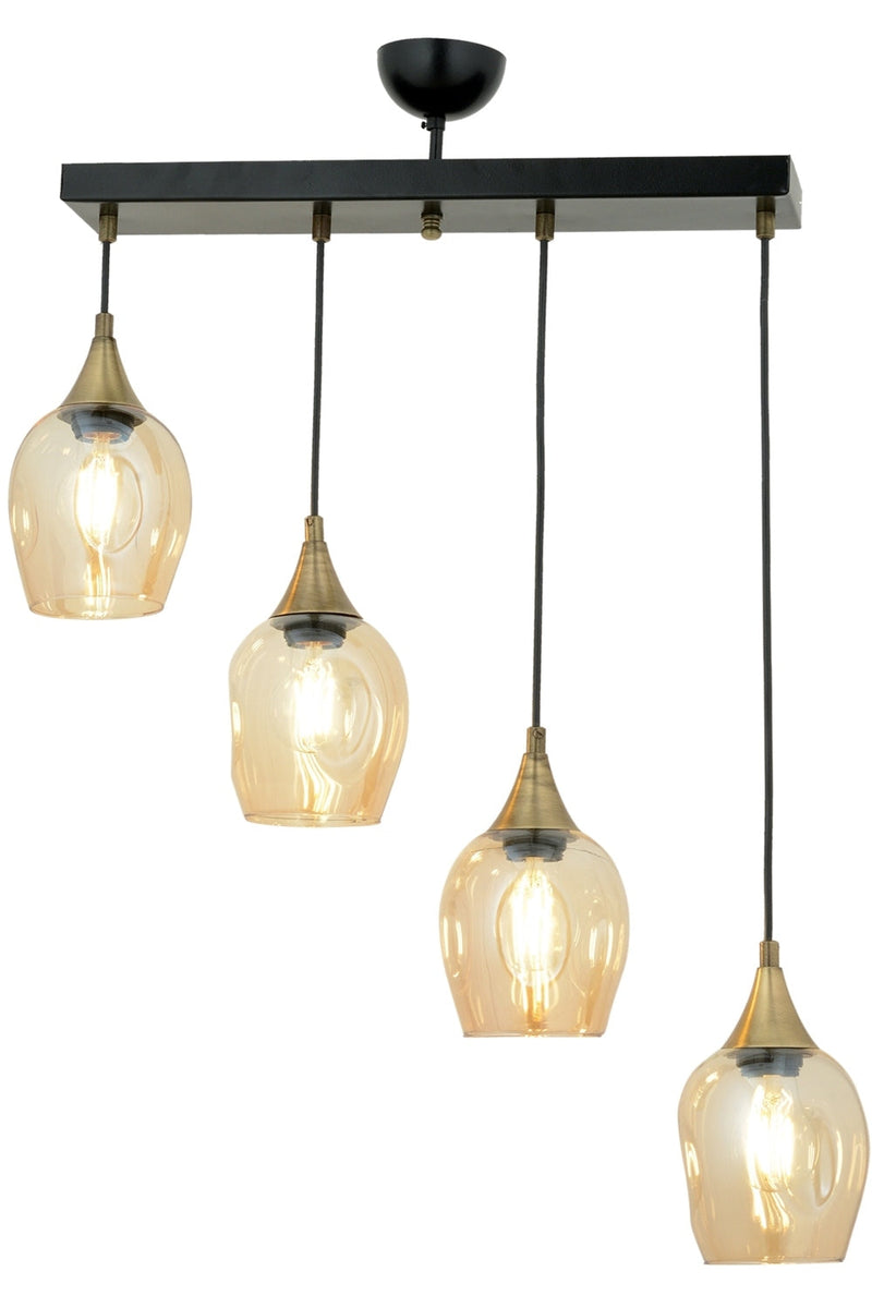 Lustra moderna Avonni Negru , 4XE27, AV-65234-4Y-BSY - AsiHome