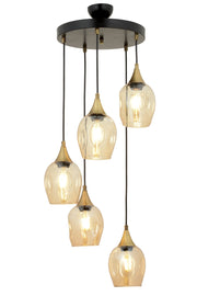 Lustra moderna Avonni Negru , 5XE27, AV-65234-5T-BSY - AsiHome