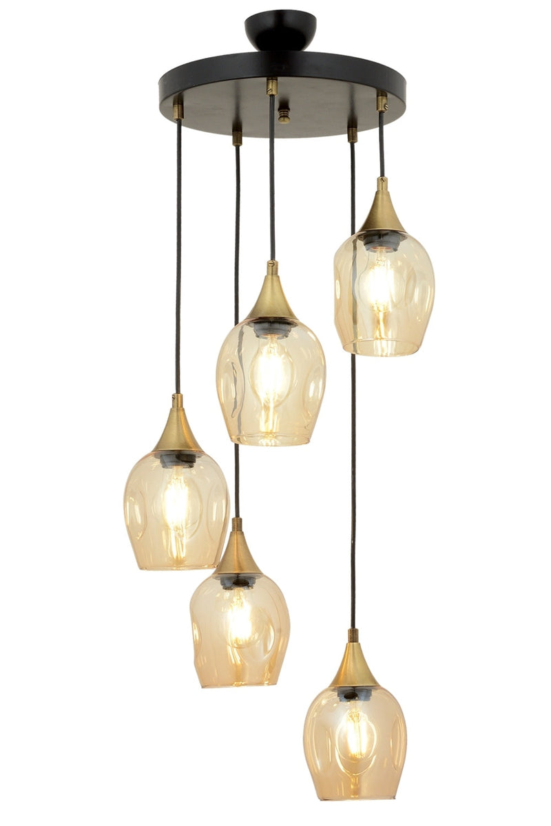 Lustra moderna Avonni Negru , 5XE27, AV-65234-5T-BSY - AsiHome