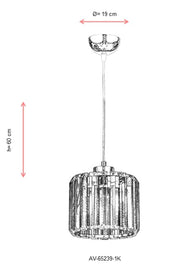 Lustra moderna Avonni Crom , 1XE27, AV-65239-1K - AsiHome