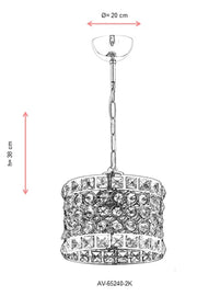 Lustra moderna Avonni Crom , 2XE27, AV-65240-2K - AsiHome