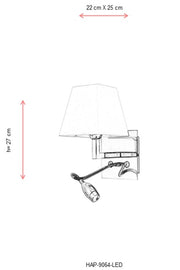 Aplica perete  Avonni Crom , 1XE14, HAP-9064-LED - AsiHome