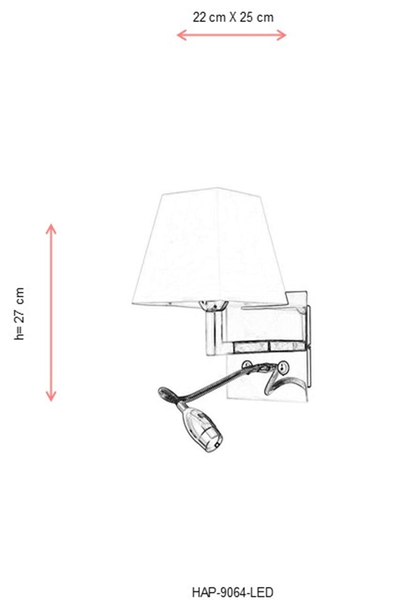 Aplica perete  Avonni Crom , 1XE14, HAP-9064-LED - AsiHome