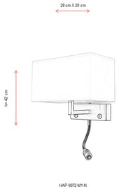 Aplica perete  Avonni Nichel Satinat, 1XE27, HAP-9072-M1-N - AsiHome