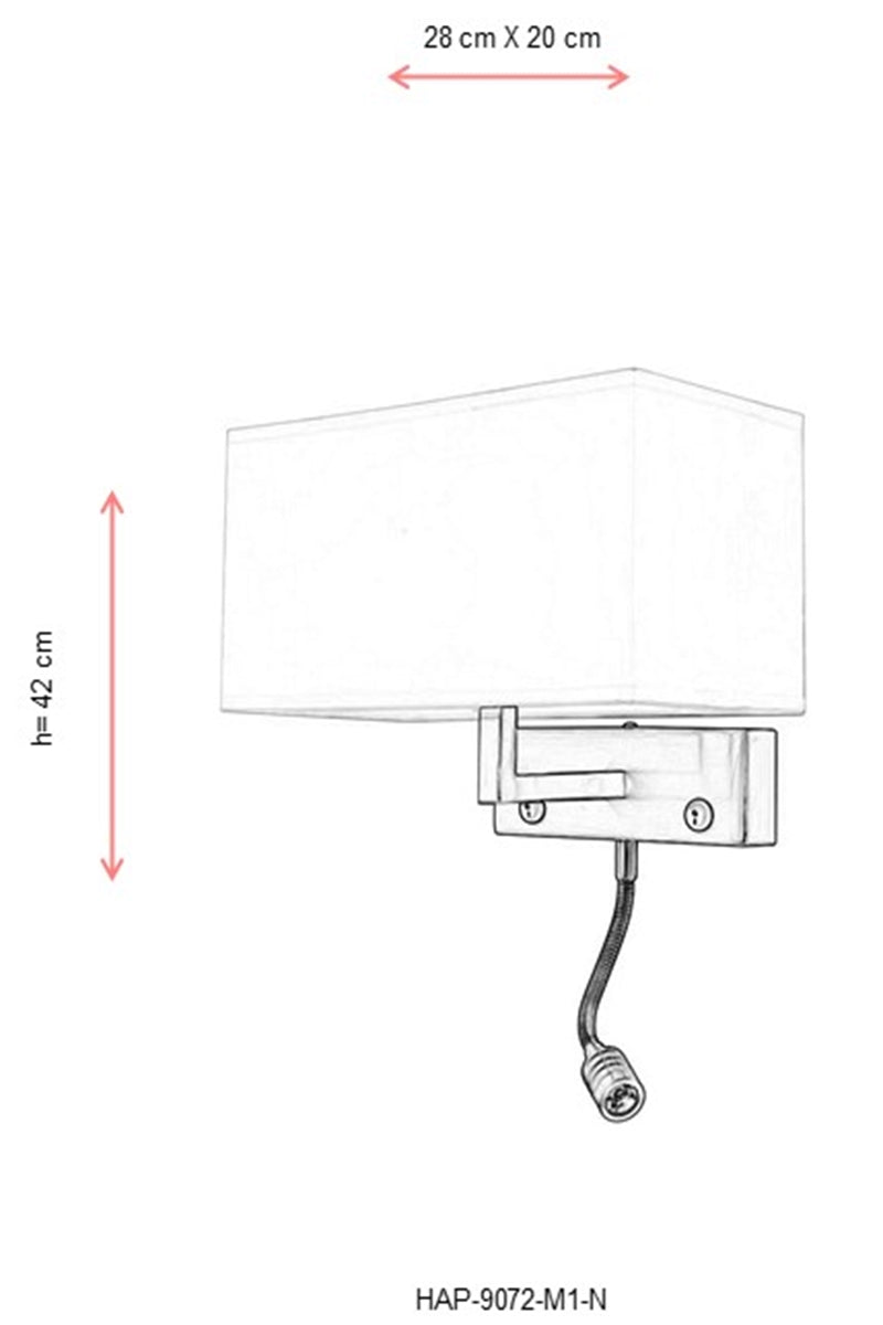 Aplica perete  Avonni Nichel Satinat, 1XE27, HAP-9072-M1-N - AsiHome