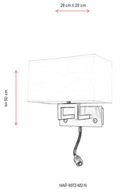 Aplica perete  Avonni Nichel Satinat, 1XE27, HAP-9072-M2-N - AsiHome