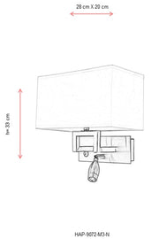 Aplica perete  Avonni Nichel Satinat, 1XE27, HAP-9072-M3-N - AsiHome